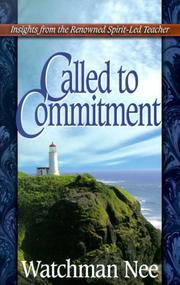 Cover of: Called to Commitment (Life Messages of Great Christians Series)