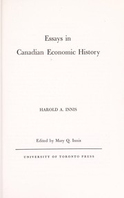 Cover of: Essays in Canadian economic history