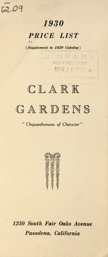 Cover of: 1930 price list (supplement to 1929 catalog) | Clark Gardens (Pasadena, Calif.)