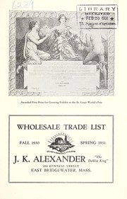 Cover of: Wholesale trade list: fall 1930 spring 1931