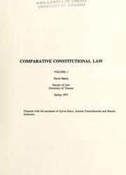 Cover of: Comparative constitutional law by David M. Beatty