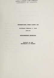 Cover of: International human rights law by Rebecca J. Cook