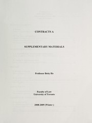 Cover of: Contracts A: supplementary materials