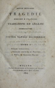 Cover of: Delle migliori tragedie greche e francesi, traduzioni ed analisi comparative