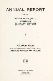 Cover of: [Report 1952] | South Hertfordshire Combined Sanitary District