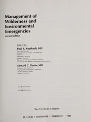 Cover of: Management of wilderness and environmental emergencies