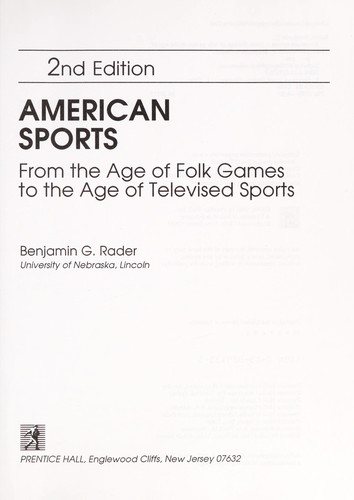 American sports by Benjamin G. Rader