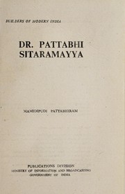Cover of: Dr. Pattabhi Sitaramayya
