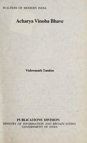 Cover of: Acharya Vinoba Bhave