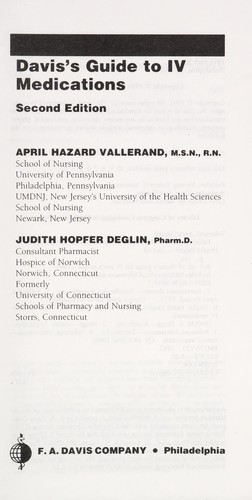 Davis's guide to IV medications by April Hazard Vallerand