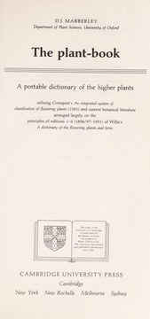 Cover of: The plant-book by D. J. Mabberley
