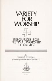 Cover of: Variety for worship: resources for festival worship liturgies