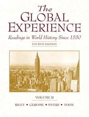 Cover of: The Global Experience, Volume II: Readings in World History Since 1550 (4th Edition)