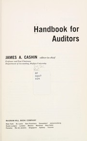 Cover of: Handbook for auditors. | 