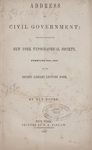 Cover of: Address on civil government | Moore, Ely