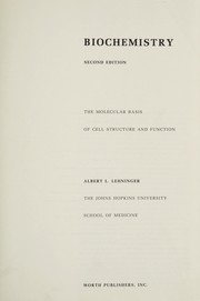 Cover of: Biochemistry by Albert L. Lehninger