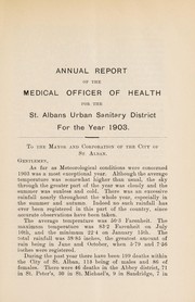 Cover of: [Report 1903] | St. Albans (England). Urban Sanitary District