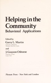 Cover of: Helping in the Community: Behavioral Applications