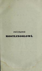 Cover of: Počátkowé rostlinoslowí