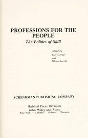 Cover of: Professions for the people by Joel Emery Gerstl