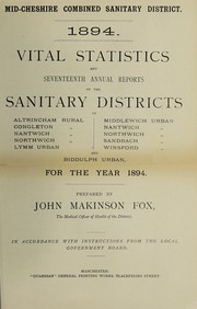 Cover of: [Report 1894] | Mid-Cheshire Combined Sanitary District