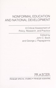 Cover of: Nonformal Education and National Development | 