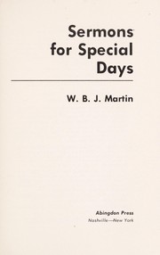 Cover of: Sermons for special days by William Benjamin James Martin