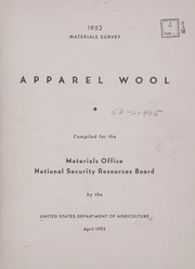 Cover of: Materials survey, apparel wool, 1952 | United States. Dept. of Agriculture.