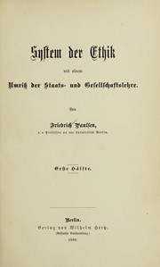 Cover of: System der Ethik by Paulsen, Friedrich