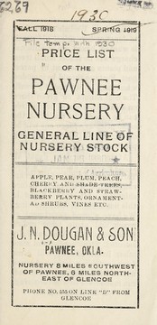 Cover of: Price list of the Pawnee Nursery | J.N. Dougan & Son