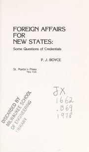 Cover of: Foreign affairs for new states