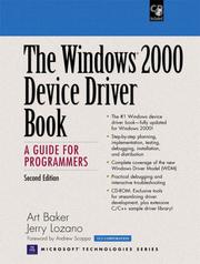 Cover of: The Windows 2000 Device Driver Book by Art Baker, Jerry Lozano