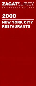 Cover of: Zagatsurvey 2000 New York City Restaurants (Zagatsurvey: New York City Restaurants) by ZagatSurvey