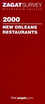 Cover of: Zagatsurvey 2000 New Orlean Restaurants (Zagatsurvey: New Orleans Restaurants, 2000)