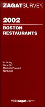 Cover of: Zagatsurvey 2002 Boston Restaurants (Zagatsurvey : Boston Restaurants, 2002) | 