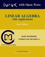 Cover of: Linear Algebra with Applications | 