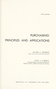 Cover of: Purchasing: principles and applications | Stuart F. Heinritz