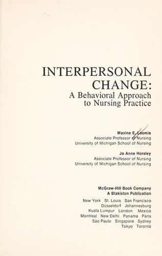 Interpersonal change by Maxine E. Loomis