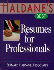 Cover of: Haldane's Best Resumes For Professionals (Haldane's Best)