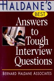 Cover of: Haldane's Best Answers to Tough Interview Questions (Haldane's Best)