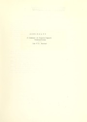 Cover of: Admiralty | Ian F. G. Baxter