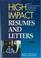 Cover of: High Impact Resumes and Letters