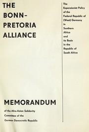 Cover of: The Bonn-Pretoria alliance | 