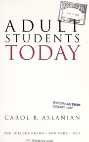 Cover of: Adult Students Today