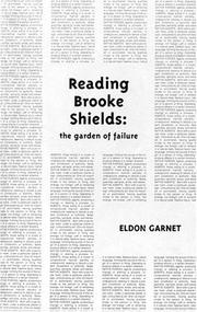Cover of: Reading Brooke Shields: the garden of failure (Native Agents)