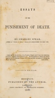 Cover of: Essays on the punishment of death