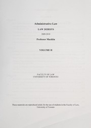 Cover of: Administrative law | Audrey Macklin