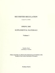 Cover of: Securities regulation by Douglas Harris