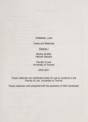 Cover of: Criminal law: cases and materials