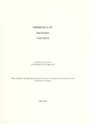 Cover of: Criminal law | Alan Brudner